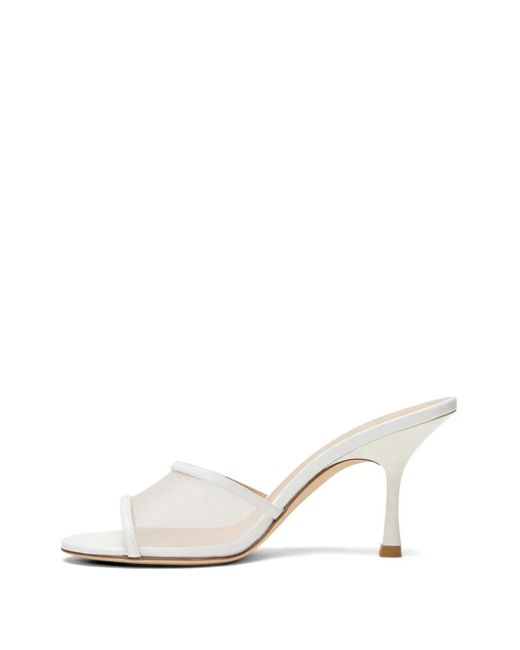 Stuart Weitzman White 8.5Cm Bareitall Mules