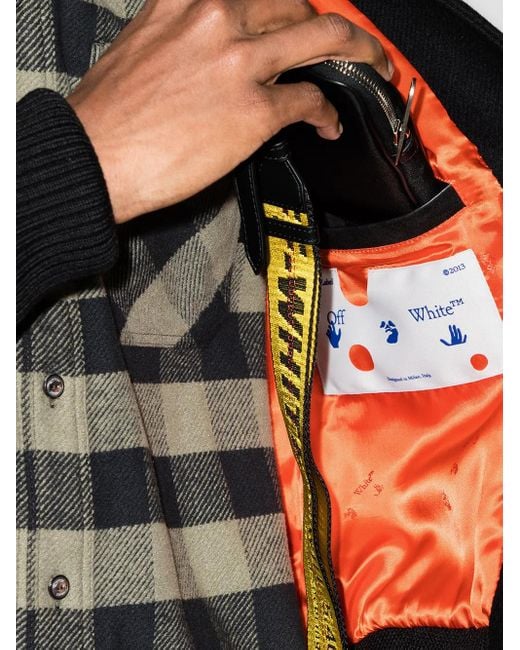 Off-White c/o Virgil Abloh Black Logo-patch Varsity Jacket for men