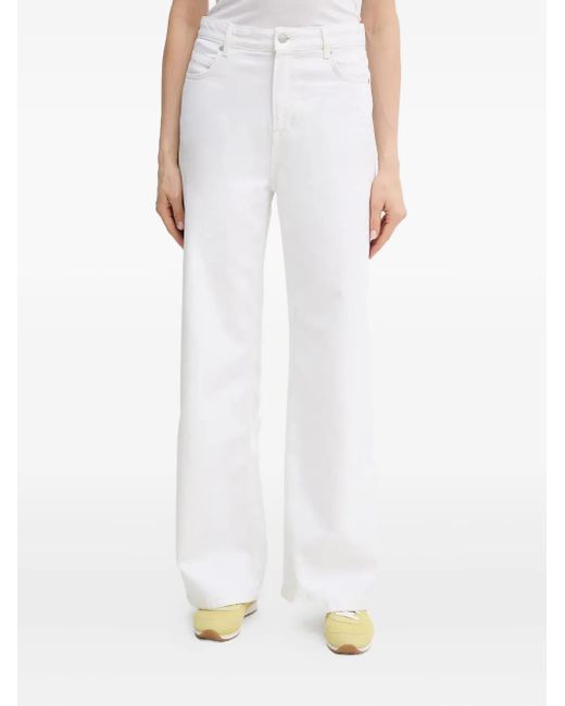 Boss White Jeans mit Logo-Patch