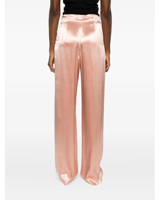 Alberta Ferretti Pink Satin Trousers
