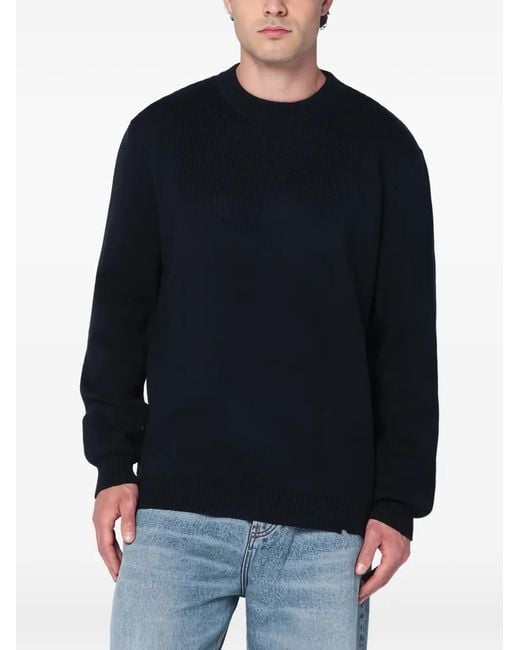 Golden Goose Deluxe Brand Blue Ribbed Sweater for men