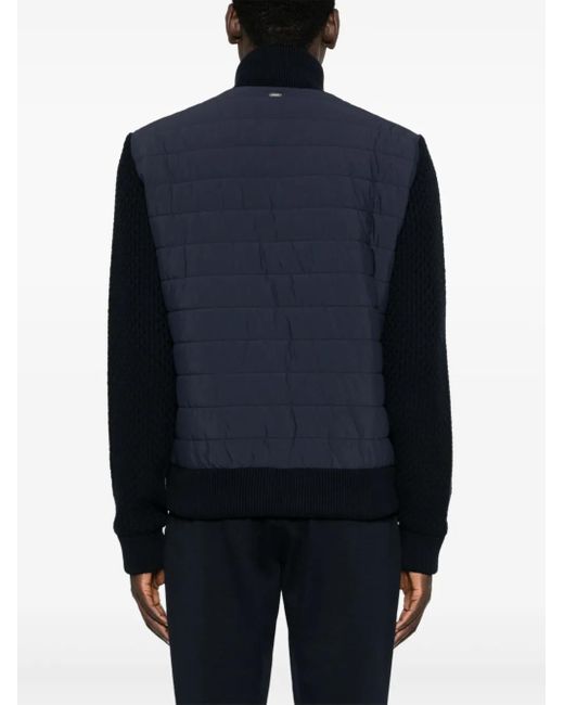 Herno Blue Padded-Panels Jacket for men