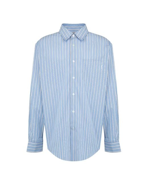 Saint Laurent Blue Chemise Poche Plaquée Broderie for men