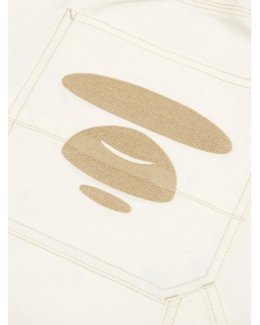Aape By A Bathing Ape Natural Logo-Patch Trousers for men