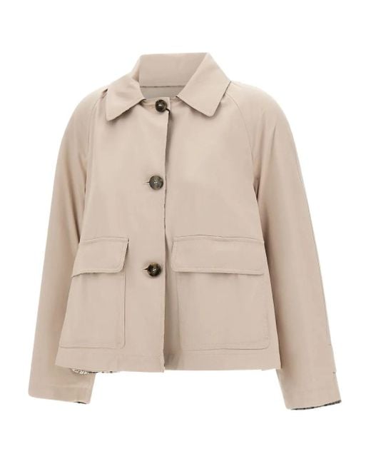 Marella Natural Flap-pocket buttoned jacket