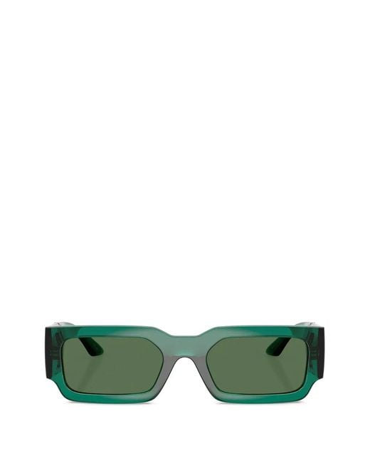Versace Green Rectangle-Frame Sunglasses for men