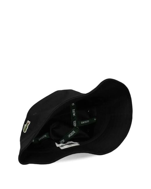 Lacoste Black Logo-Patch Bucket Hat