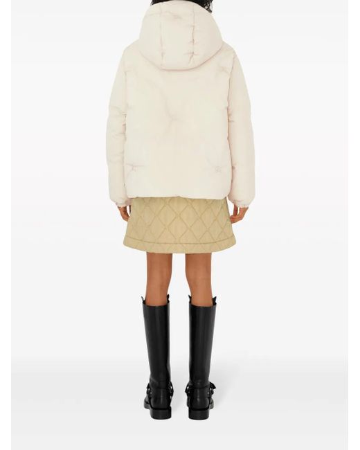 Falda corta con talle alto Burberry de color Natural