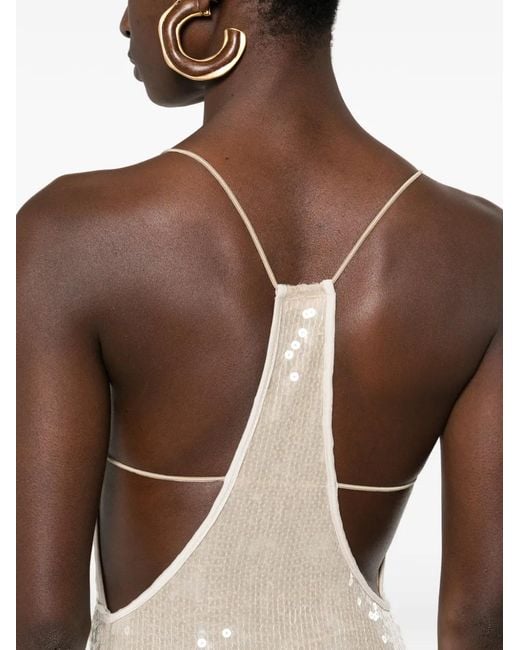 Oseree White Marylin Sequin-Embellished Dress