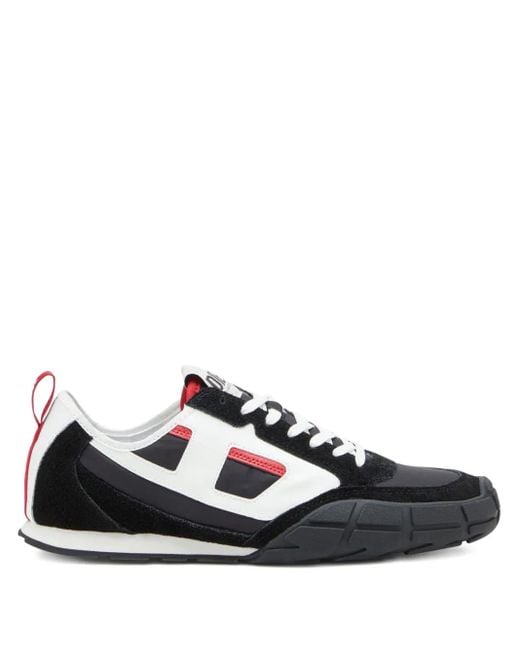 DIESEL Black Pagodha Panelled Sneakers for men