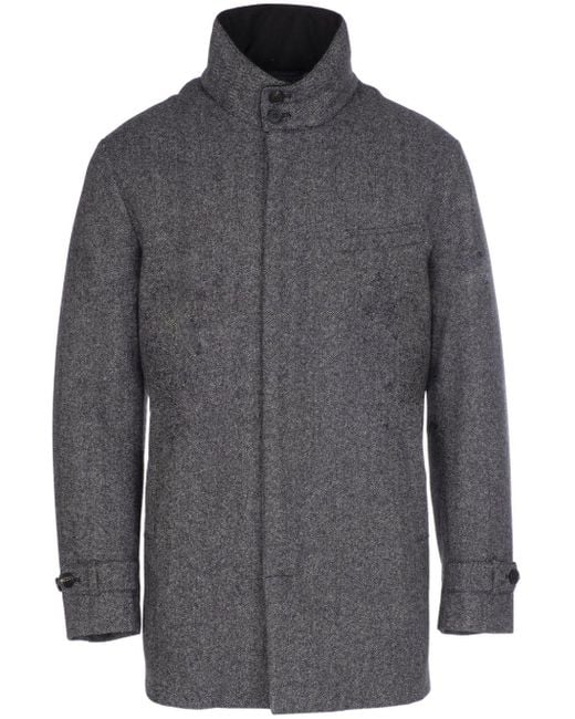 Norwegian Wool Gray Virgin Wool-cashmere Blend Coat for men