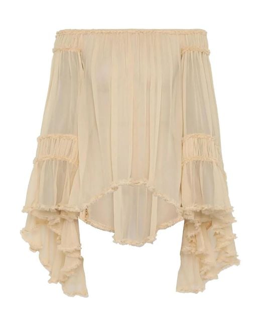 Zimmermann Natural Rebellion Fray Ruffled Blouse