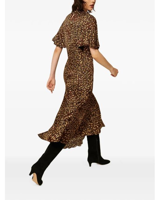 Twinset Natural Long Animal Print Satin Dress