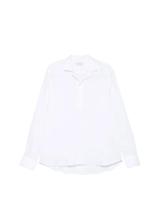 Tagliatore White Dustin Camp-Collar Shirt for men