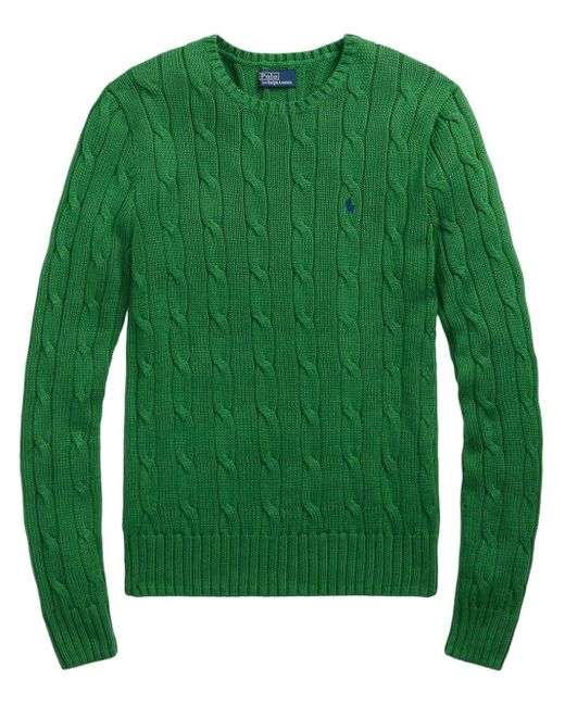 Polo Ralph Lauren Green Julianna Cable-knit Jumper