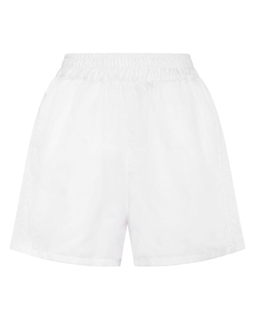 Pantalones cortos de running con franjas del logo Philipp Plein de color White