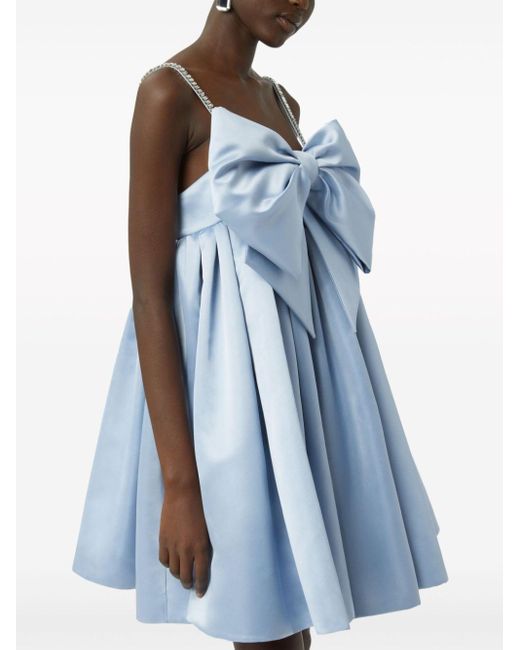 Nina Ricci Blue Ärmelloses Kleid mit Schleife