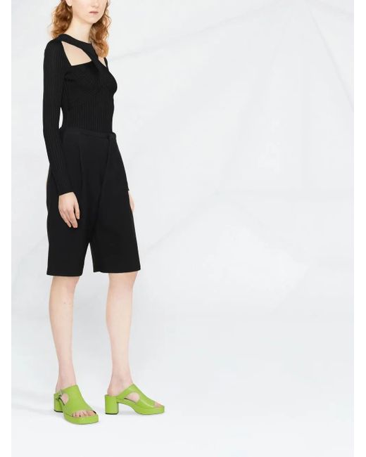 Self-Portrait Black Cut-Out Knitted Top