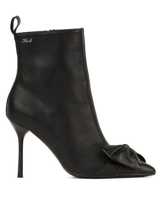 Karl Lagerfeld 90 Mm Sarabande Enkellaarzen Met Strik in het Black