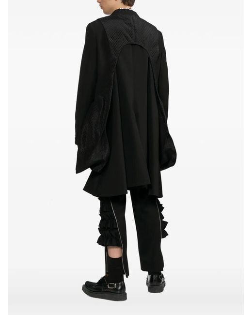 Comme des Garçons Black Monogram Pattern Open Coat for men