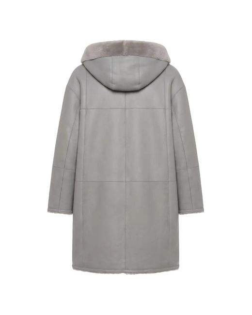 Abrigo Reversible Con Capucha Peserico de color Gray