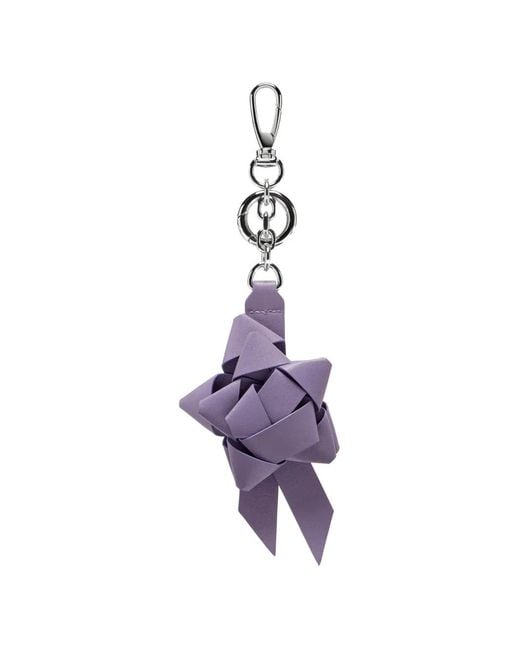 Maison Margiela Purple Leather Rosette Keyring