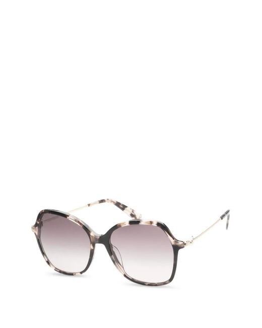 Longchamp Brown Tortoiseshell-Effect Geometric-Frame Sunglasses