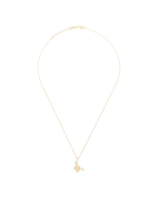 Missoma White Curly Molten Initial-W Necklace