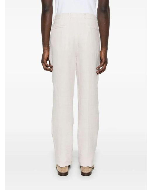 Brunello Cucinelli White Garment-Dyed Pants for men