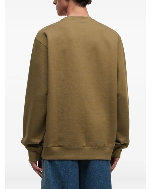 Alpha Industries Green Patch-Pocket Crew-Neck Sweatshirt for men