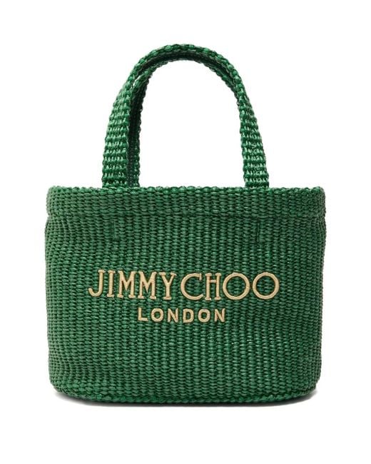 Jimmy Choo Green Mini Logo Tote Bag