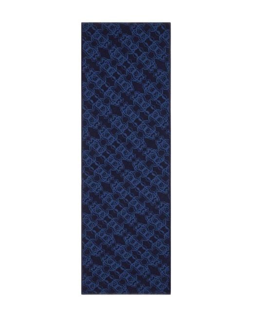 Roberto Cavalli Blue Monogram-Pattern Scarf for men