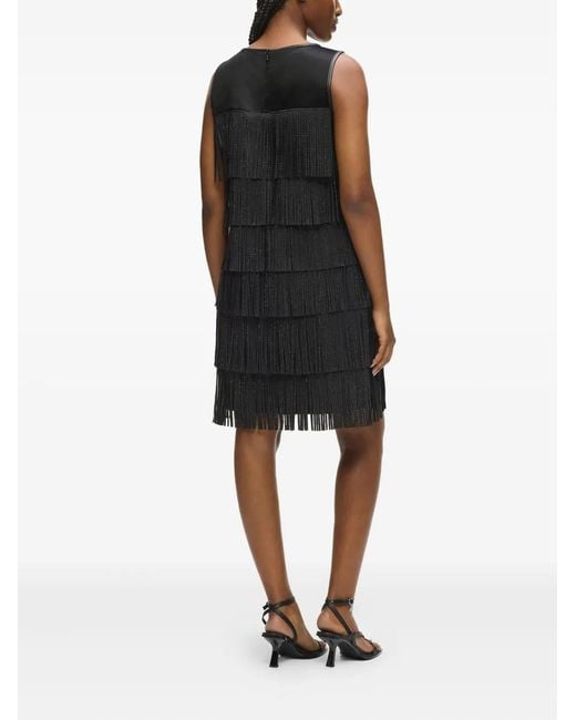 Karl Lagerfeld Black Fringe Mini Dress