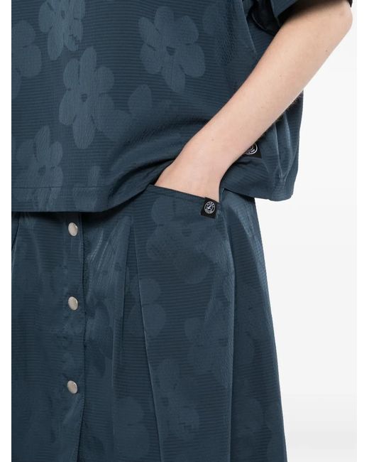 SPORT b. by agnès b. Blue Patterned Midi Skirt