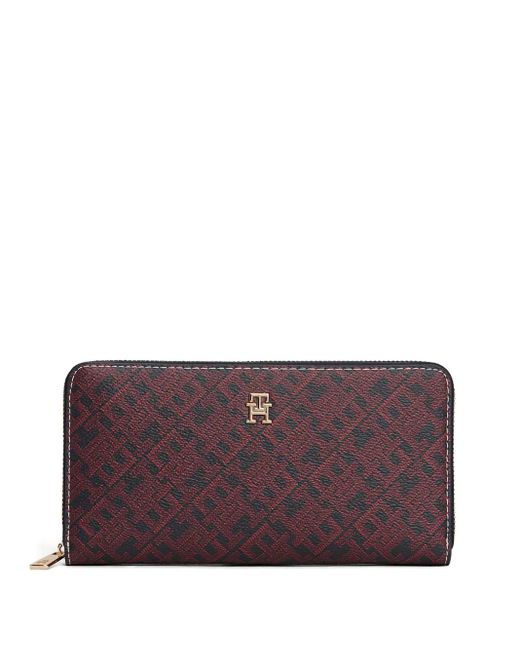 Cartera con monograma y cremallera Tommy Hilfiger de color Purple