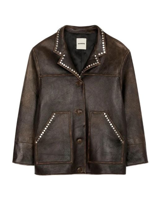 Sandro Lamsleren Jack Met Studs in het Black
