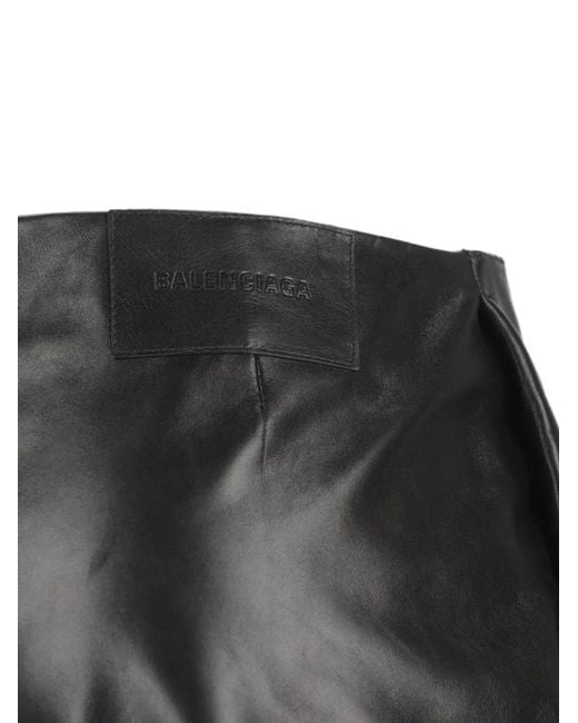 Balenciaga Black Jupe En Cuir À Fermoir Crochet