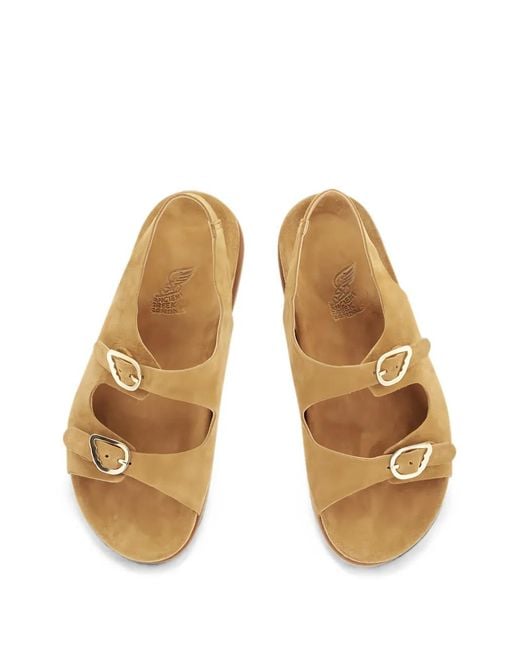 Ancient Greek Sandals Metallic Kasteli Buckle-Fastening Sandals