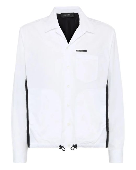 DSquared² White Drawstring-Hem Shirt for men
