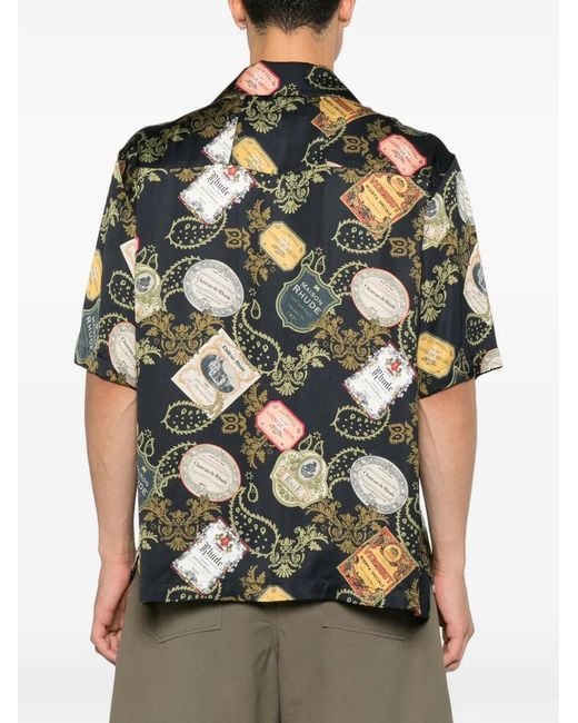Rhude Gray Vin Bandana Print Button-Up Shirt for men