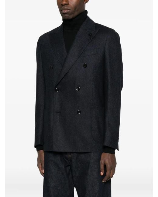 Lardini Blue Double-Breasted Blazer for men