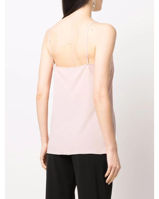 Alberta Ferretti Pink Stretch-Silk Camisole
