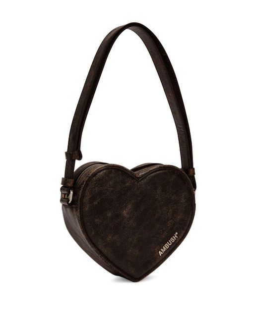 Ambush Black Heart Leather Shoulder Bag