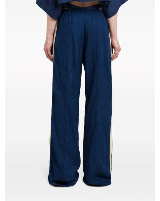 Pantalones con rayas laterales Palm Angels de color Blue
