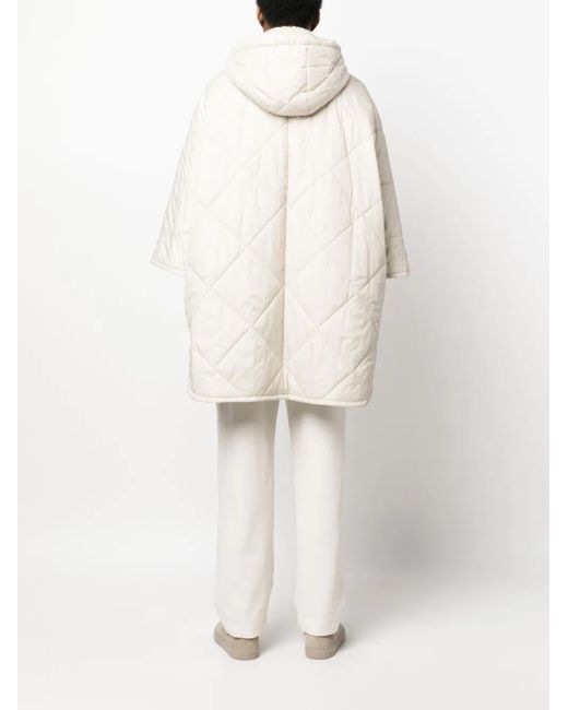 Brunello Cucinelli White Wide-Sleeve Quilted Coat