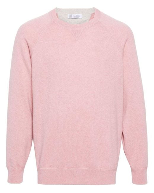 Maglione girocollo di Brunello Cucinelli in Pink da Uomo