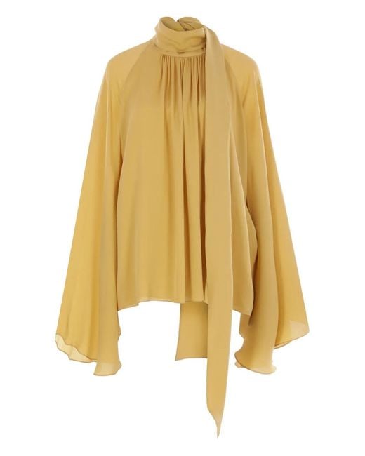 Elie Saab Yellow Silk Blouse