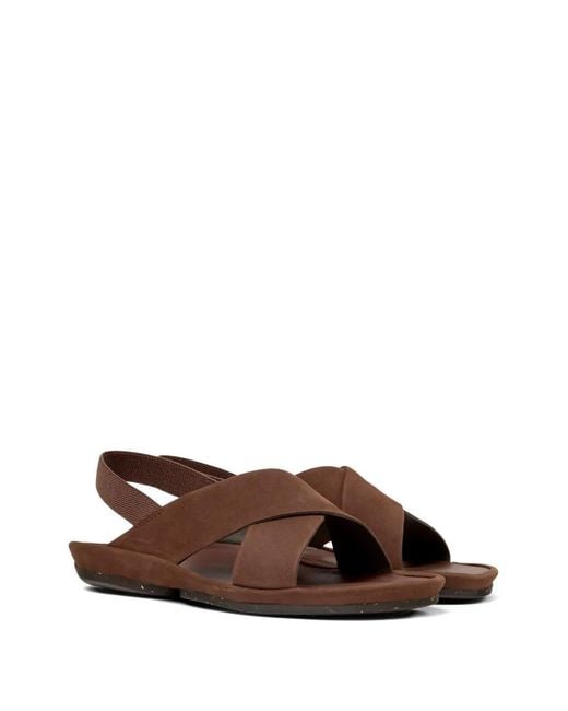 Camper Brown Right Isla Crossover-Strap Sandals