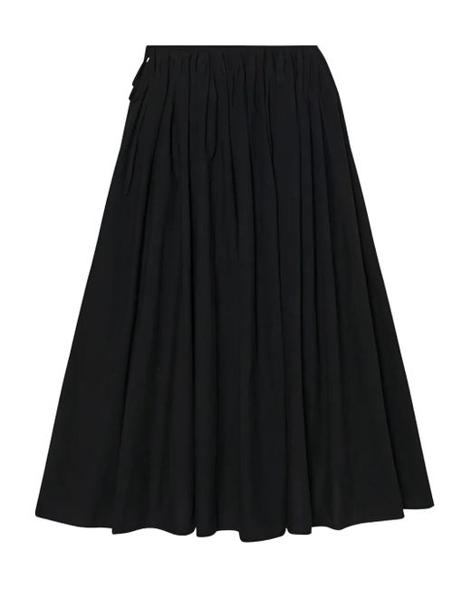 The Row Black Drawstring Pleated Skirt