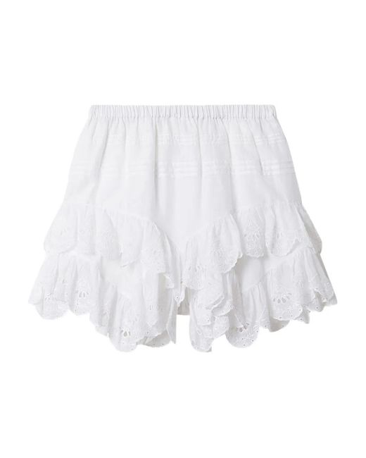 Isabel Marant White Jocadia Floral Lace Shorts